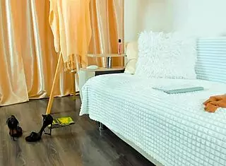 Slutty Whore Dressed In Costume Displays Her Legs And Feet During Masturbation And Fingering Session On Webcam