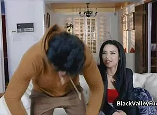 Ebony amateur cheats with big black cock handjob at home