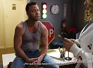 Classy Blonde Cheats with Mechanic in Garage