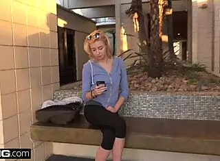 Amateur Haley Reed Gives Sloppy Deepthroat Blowjob To Bang Producer Outdoors With Group Watching