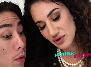 Responsible stepmom swaps with wild one in taboo group bang 😏