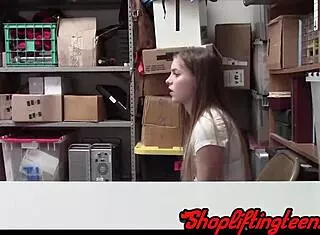 Real teen shoplifter gets pounded hard after being caught stealing