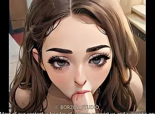 Young Teen Gives ASMR Blowjob To Huge Monster Cock In Hentai