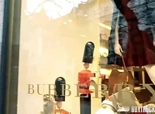 hot bella beretta in glasses gets pounded outdoors during public sex.