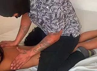 Horny latina stepsister craves intense massage on tits and ass