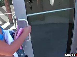 Amateur brunette Evelyn Lacie has her first anal adventure, assfucking her tight asshole