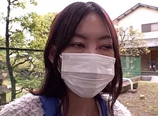 Married Japanese Woman Exposes Small Tits in Park Fetish