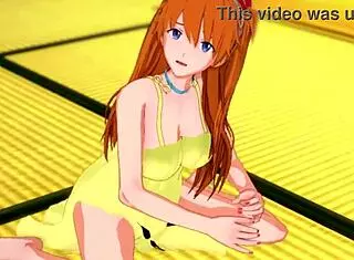 Horny Asuka in Yellow Dress Guides Your Handjob!