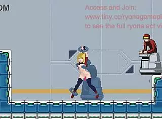 cute blonde fucks men in hentai game