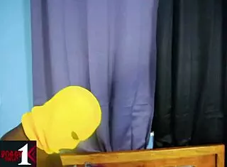 Couples swap with futanari in public room