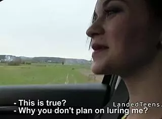 Small Tittied Teen Slams Hard Cock in Wild Car Action