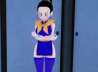 Dragon Ball Z fantasy with Chichi stuck in kitchen chaos