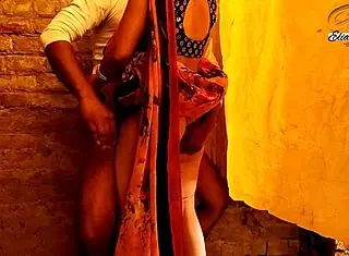 Bhabhi's first intimate encounter, exploring shaved pussy and big ass close-ups.