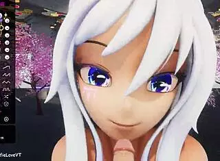 Feel intense POV blowjob from Elfie Love in 3D VRChat