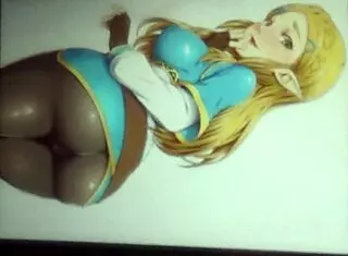 Anime Cum Tribute to Princess Zelda in Latex