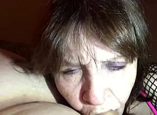 granny carmen gives a closeup blowjob in this throwback scene