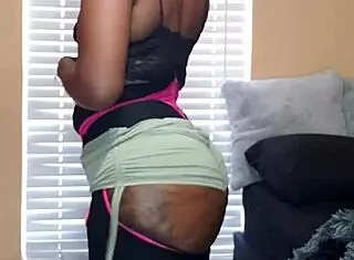 Naejae teases with ass twerk and pussy grind on pole
