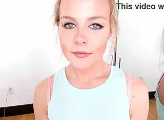 Nicole Clitman takes huge cock deepthroat and swallows cum