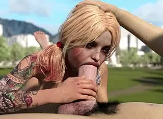 Can Harley Quinn deepthroat this huge white dick?