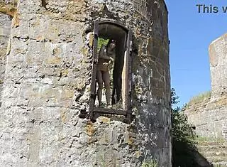 Nude photoshoot unfolds at abandoned military base on Totleben Island.