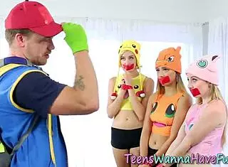 Pokemon Teen Gets Intense Facial Cumshot