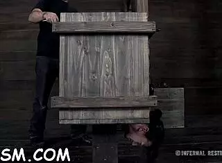 Extreme Tit Excites Brunette Babe in BDSM Slave Play