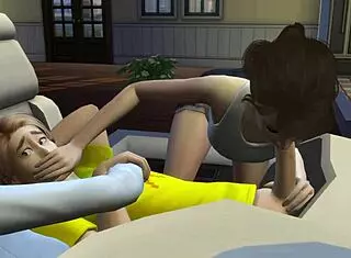 Hidden blowjob sparks wild threesome in anime hentai scene with alien twist.