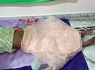 Housewife in bedroom with friend and husband