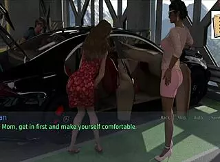 Blonde wife and teen stepmother play game