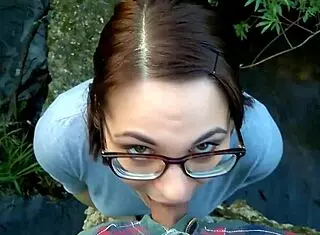 Bold Public Blowjob in Woods