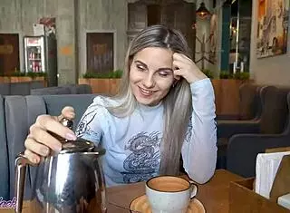 i'm buzzing with letty black's remote vibrator in cafe!