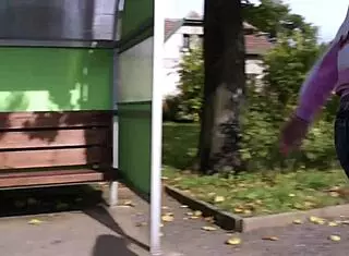 Pretty blonde begs agent for more public fucking