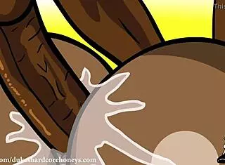 Ebony BBW Takes Huge Cock Up Ass!