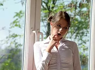 rebecca volpetti inspects plumber's big stiff pipe promo 😏