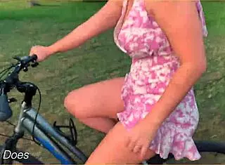 Wife Rides Bike In Public With Cleavage Flashing Dare