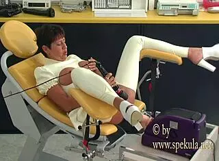 anal machine drives tight bound babe to squirt hard