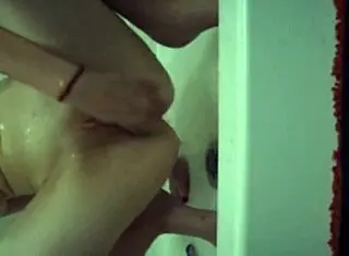 Hot Big Tits Girlfriend Masturbates with Shampoo Bottle