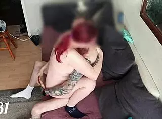 Redhead achieves orgasm with monster cock cumshot