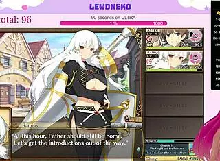 vtuber lewdneko plays evenicle part 2 with cute creampie and moaning.