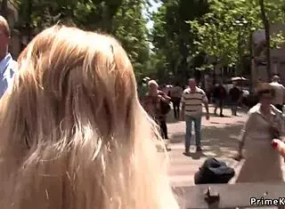 spanish blonde got punished in public, dang