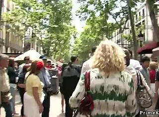 spanish blonde got punished in public, dang