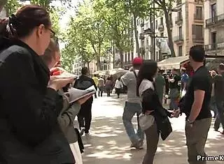 spanish blonde got punished in public, dang