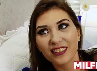 My Step Mom Sucks Cock In Lingerie, Horny Pornstar Milf!