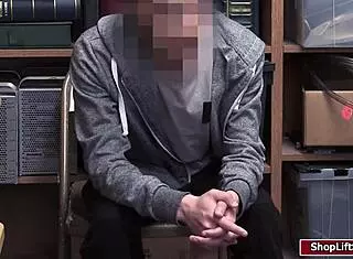 blonde lp officer sucks shoplifter's monster cock at work in pov