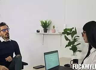 Fighting for promotion with petite tits and rabbit toy.