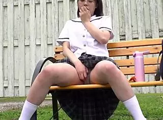 Innocent Hiyoko Girl Loses Control with Aphrodisiac in Wild Outdoor Masturbation  