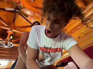 Wow, stepmom cums on tits like never before!