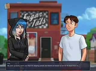 In Summertime Saga 33, the characters say, 'Let's explore this erotic hentai adventure together'