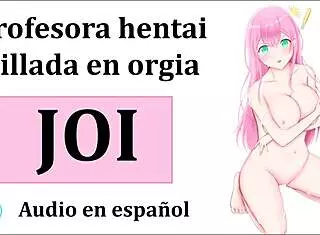 Joi hentai orgy with teacher in cosplay costumes and group jerk off instructions