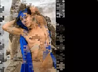 Beautiful model posing gracefully in the sandy beach setting